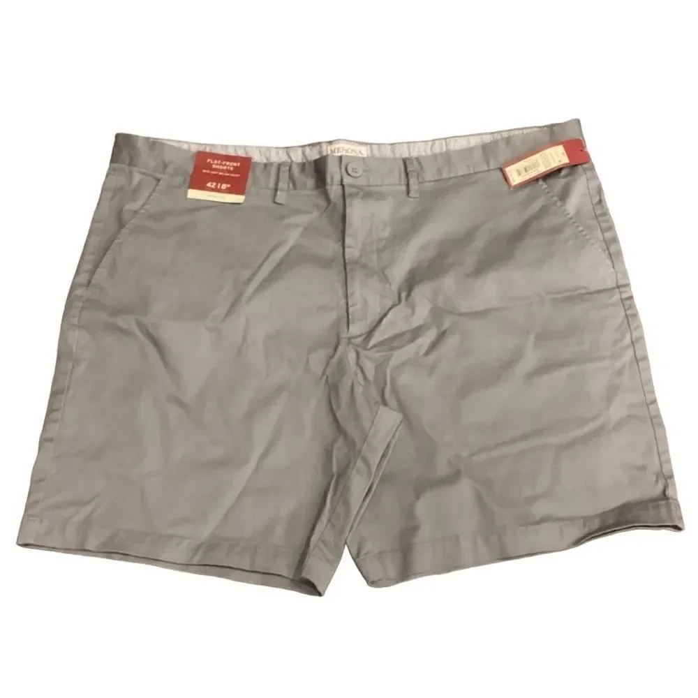NWT Merona Flat Front Light Gray Shorts Size 42